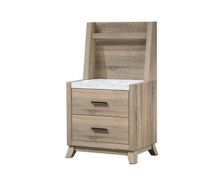 Tilston Natural Nightstand With Wall Panel by Crown Mark at Eve Furniture