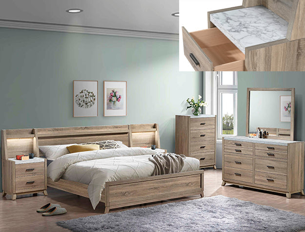 Tilston Natural Nightstand With Wall Panel by Crown Mark at Eve Furniture