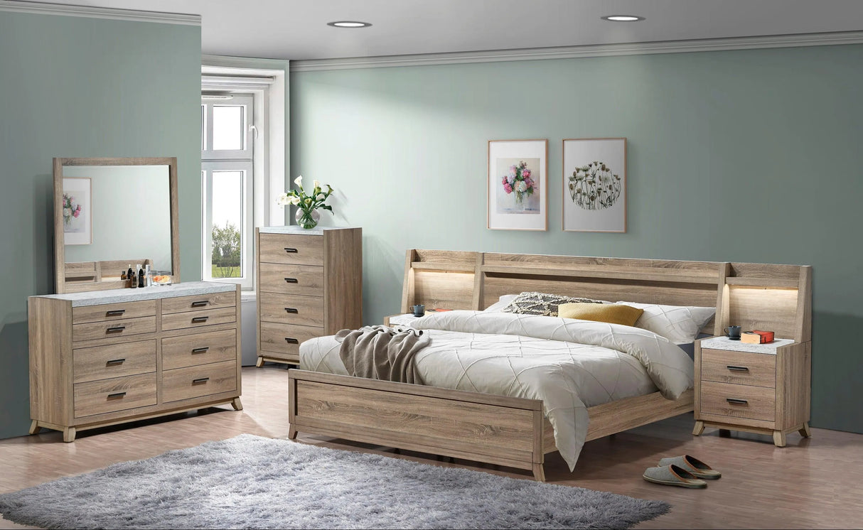 Tilston Natural Queen Panel Bed by Crown Mark at Eve Furniture