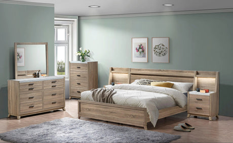 Tilston Natural Queen Panel Bed by Crown Mark at Eve Furniture
