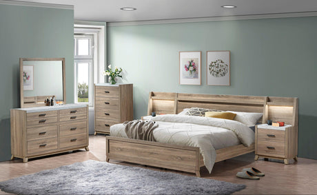 Tilston Natural Queen Panel Bed by Crown Mark at Eve Furniture