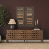 Timber Mosaic IV by Mercana Studio Handmade Original Framed Artwork Matted by Mercana at Eve Furniture