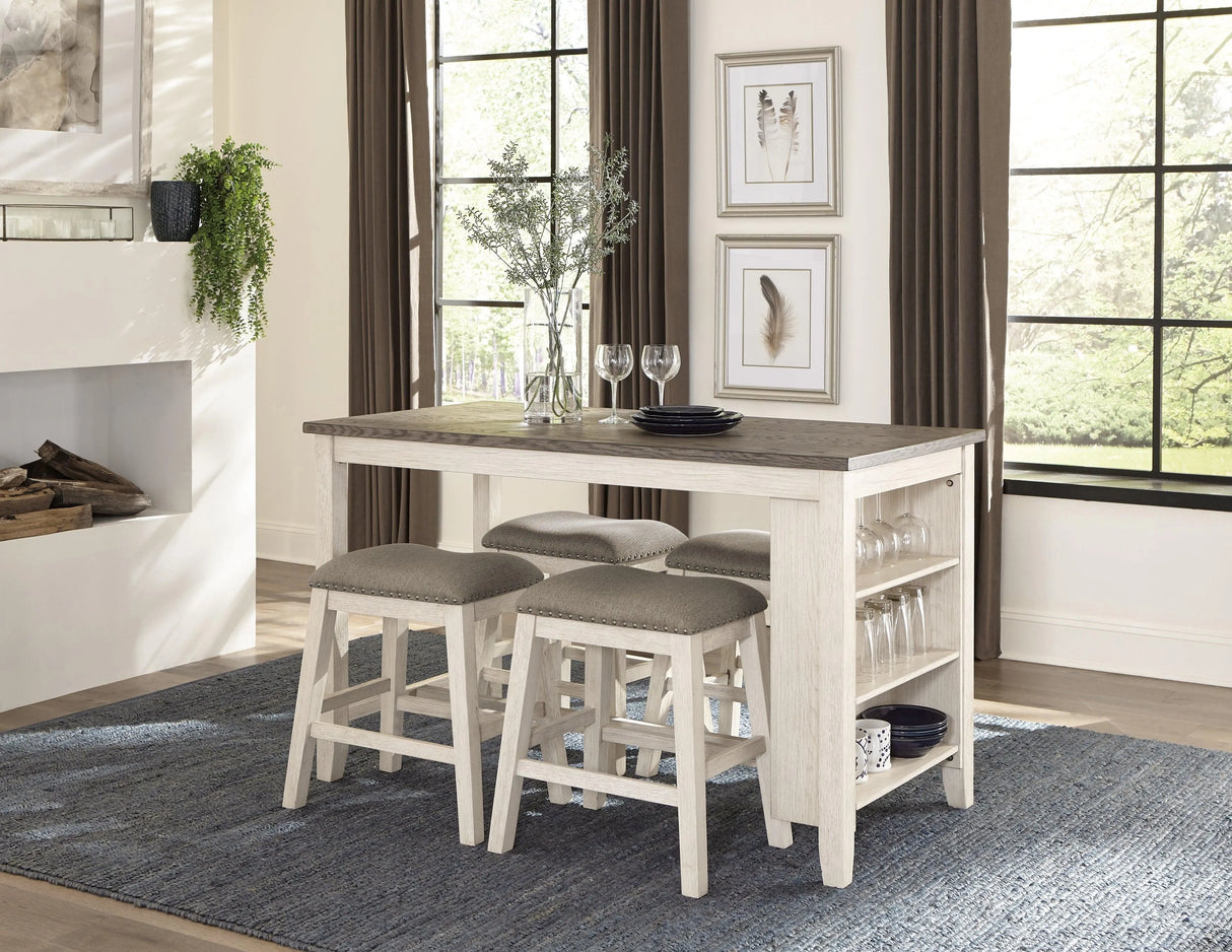 Timbre Whitewash Counter Height Table by Homelegance at Eve Furniture