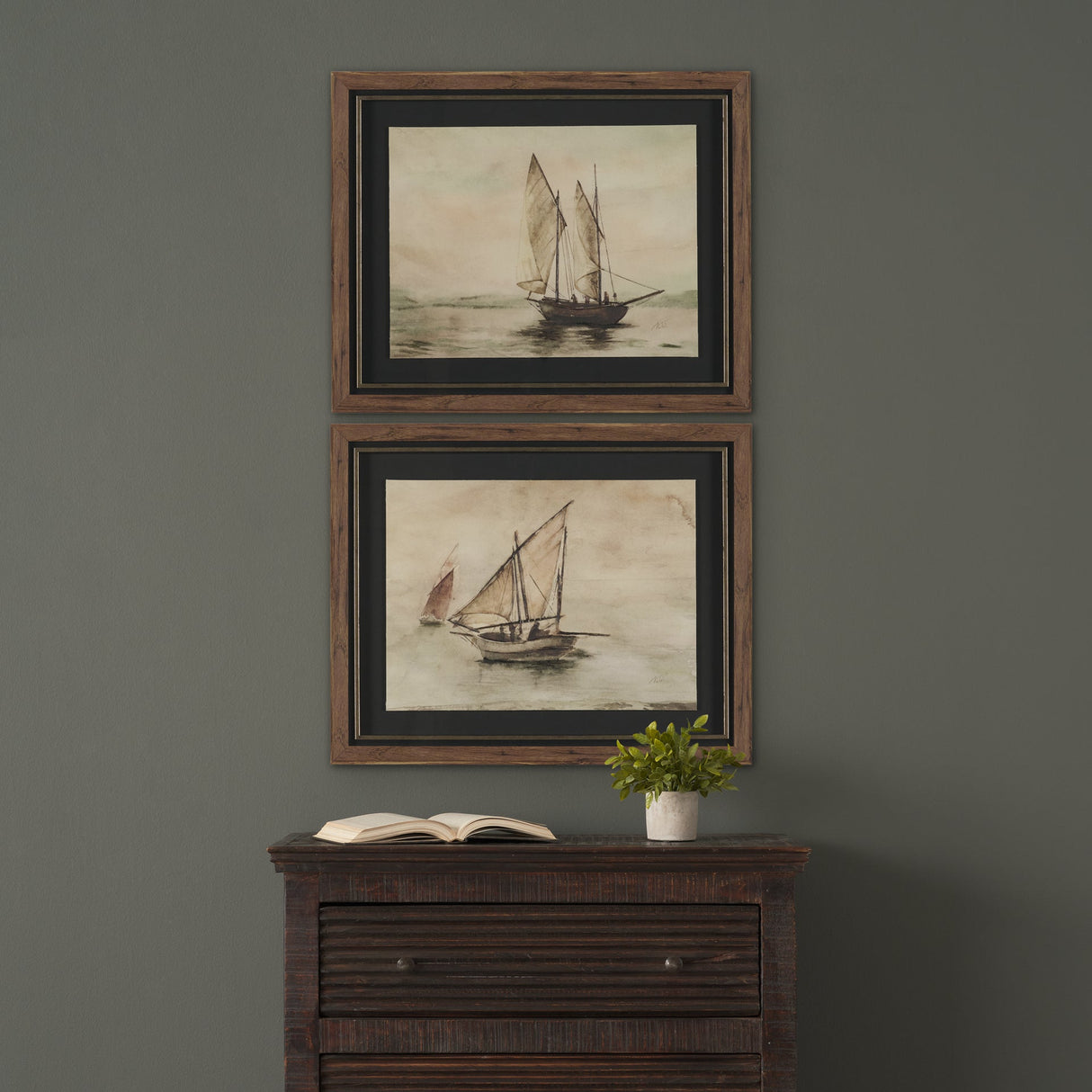 Timeless Voyage (Set of 2) by Mercana Studio Hand Embelished Framed Artwork Matted under Glass by Mercana at Eve Furniture