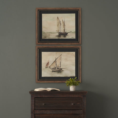 Timeless Voyage (Set of 2) by Mercana Studio Hand Embelished Framed Artwork Matted under Glass by Mercana at Eve Furniture