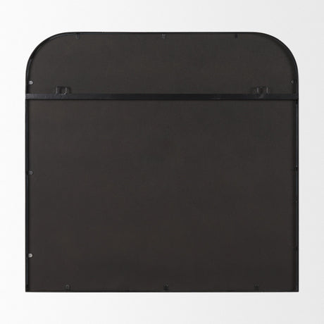 Timon Brushed Black Metal Frame Square Arched Mirror by Mercana at Eve Furniture
