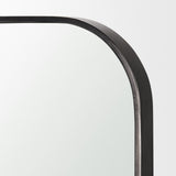 Timon Brushed Black Metal Frame Square Arched Mirror by Mercana at Eve Furniture