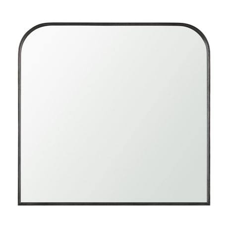 Timon Brushed Black Metal Frame Square Arched Mirror by Mercana at Eve Furniture