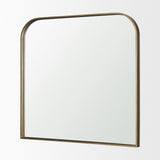 Timon Brushed Gold Square Arched Mirror by Mercana at Eve Furniture