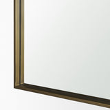 Timon Brushed Gold Square Arched Mirror by Mercana at Eve Furniture