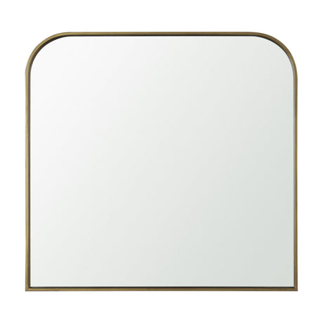 Timon Brushed Gold Square Arched Mirror by Mercana at Eve Furniture