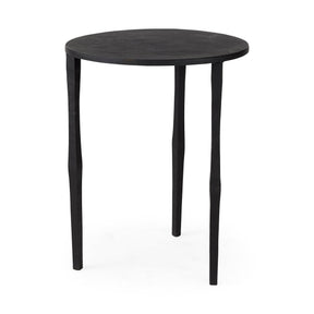 Timothy 16.0L x 16.0W X 20.0H Ebony Black Iron Side Table by Mercana at Eve Furniture