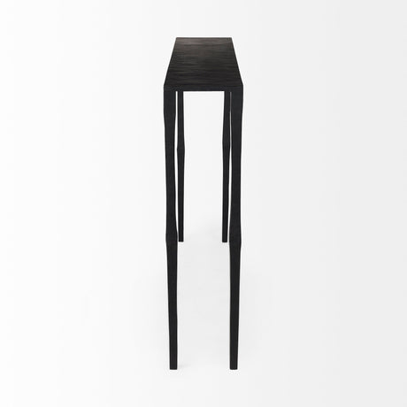 Timothy Ebony Black Iron Console Table by Mercana at Eve Furniture
