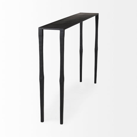 Timothy Ebony Black Iron Console Table by Mercana at Eve Furniture