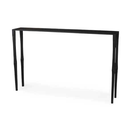Timothy Ebony Black Iron Console Table by Mercana at Eve Furniture