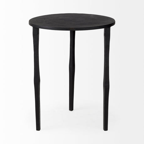 Timothy Ebony Black Iron Side Table by Mercana at Eve Furniture