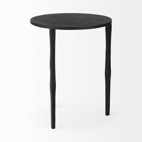 Timothy Ebony Black Iron Side Table by Mercana at Eve Furniture