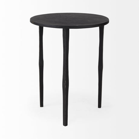 Timothy Ebony Black Iron Side Table by Mercana at Eve Furniture