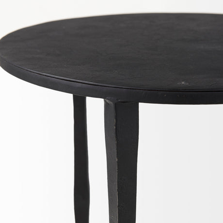 Timothy Ebony Black Iron Side Table by Mercana at Eve Furniture