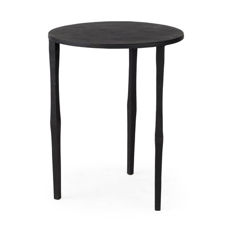 Timothy Ebony Black Iron Side Table by Mercana at Eve Furniture