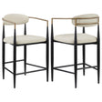 Tina Beige Metal Counter Height Upholstered Bar Stool, Set of 2 by Coaster at Eve Furniture