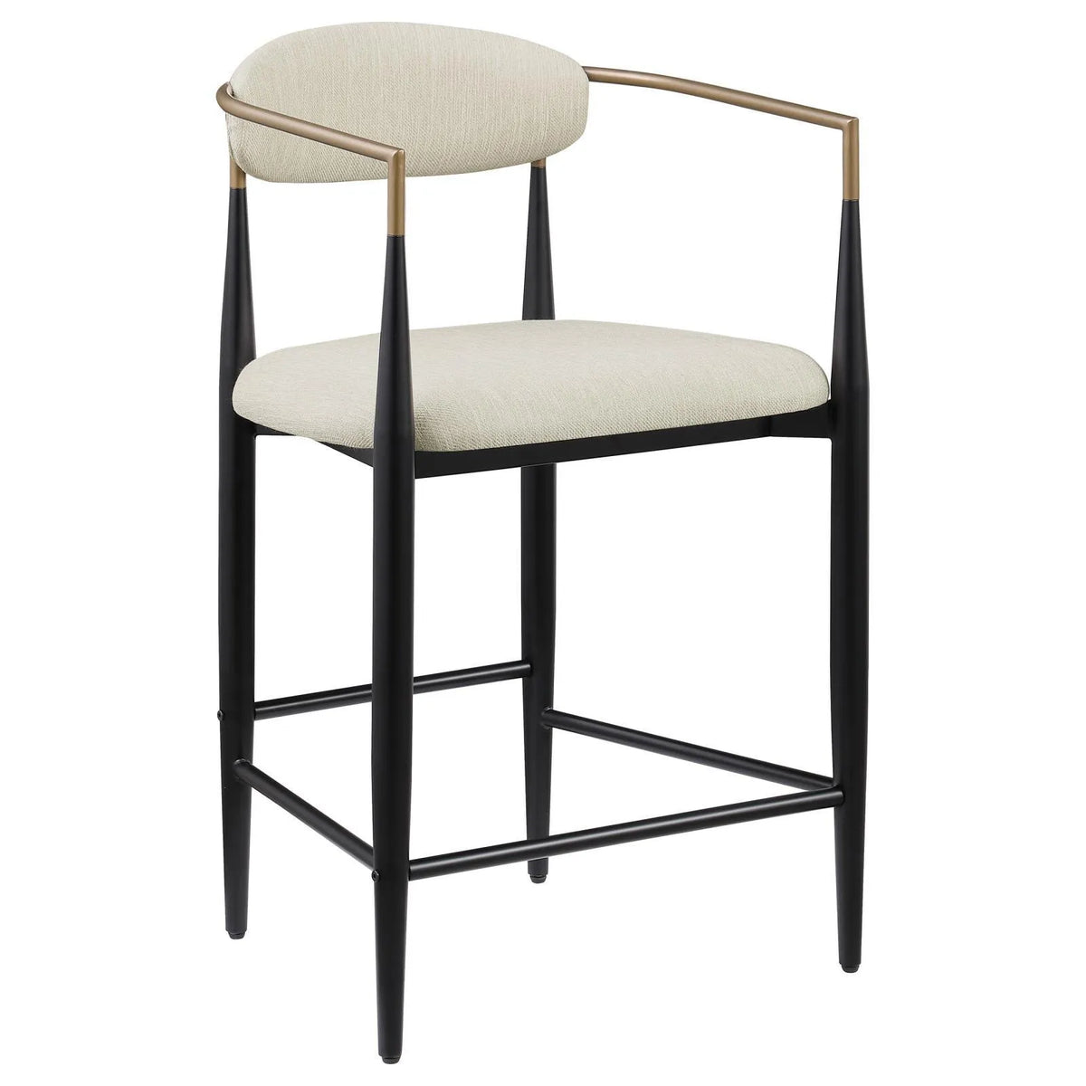 Tina Beige Metal Counter Height Upholstered Bar Stool, Set of 2 by Coaster at Eve Furniture