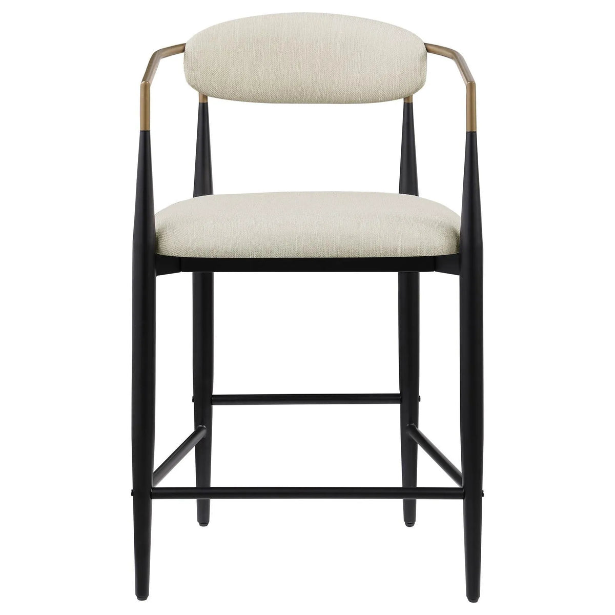 Tina Beige Metal Counter Height Upholstered Bar Stool, Set of 2 by Coaster at Eve Furniture