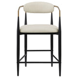 Tina Beige Metal Counter Height Upholstered Bar Stool, Set of 2 by Coaster at Eve Furniture