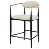 Tina Beige Metal Counter Height Upholstered Bar Stool, Set of 2 by Coaster at Eve Furniture