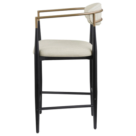 Tina Beige Metal Counter Height Upholstered Bar Stool, Set of 2 by Coaster at Eve Furniture