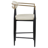 Tina Beige Metal Counter Height Upholstered Bar Stool, Set of 2 by Coaster at Eve Furniture