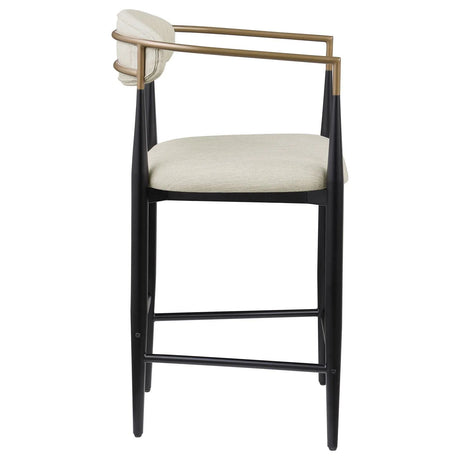 Tina Beige Metal Counter Height Upholstered Bar Stool, Set of 2 by Coaster at Eve Furniture