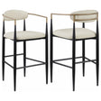 Tina Beige Metal Pub Height Upholstered Bar Stool, Set of 2 by Coaster at Eve Furniture