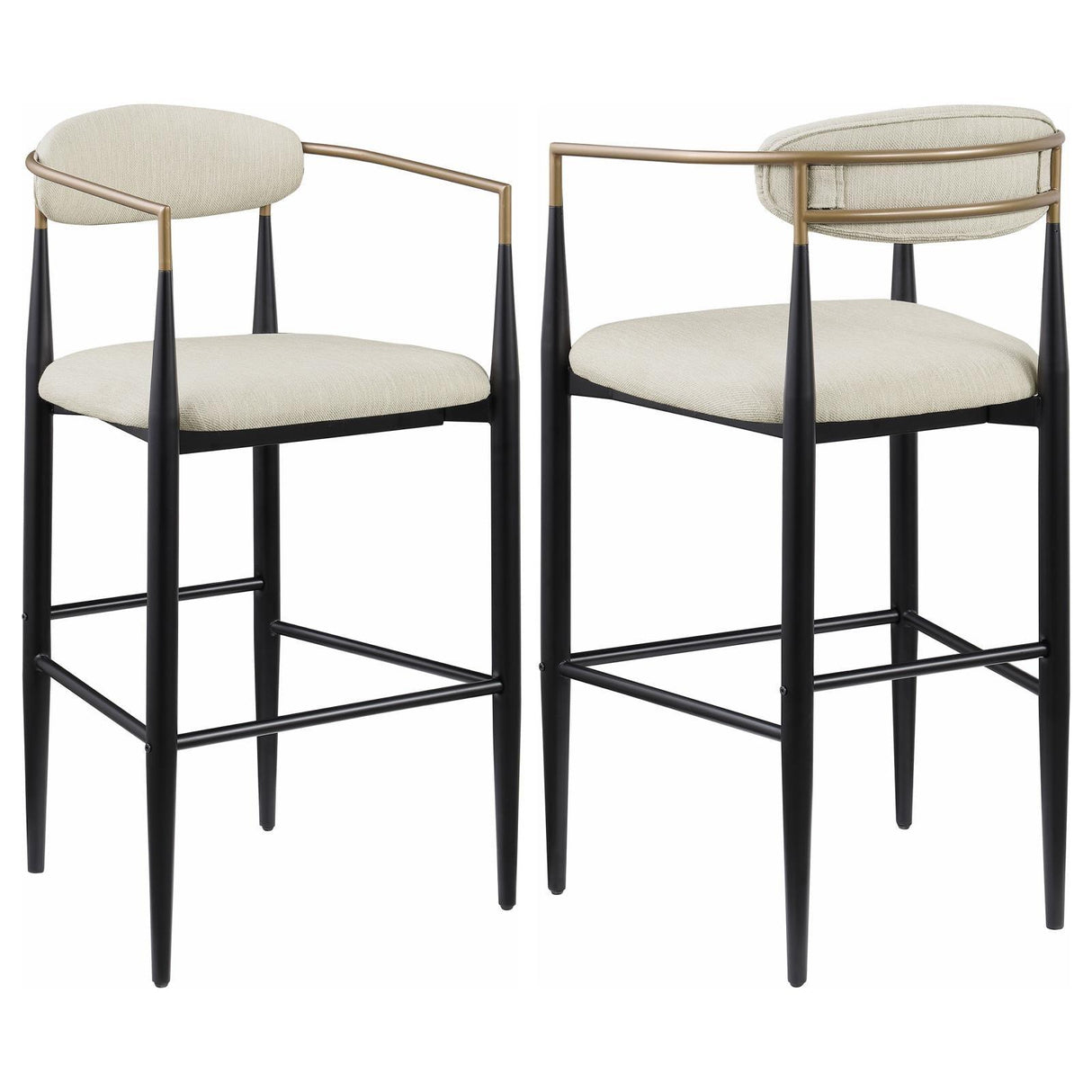Tina Beige Metal Pub Height Upholstered Bar Stool, Set of 2 by Coaster at Eve Furniture