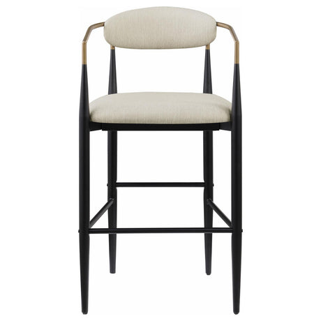 Tina Beige Metal Pub Height Upholstered Bar Stool, Set of 2 by Coaster at Eve Furniture
