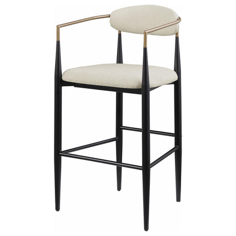Tina Beige Metal Pub Height Upholstered Bar Stool, Set of 2 by Coaster at Eve Furniture