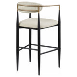 Tina Beige Metal Pub Height Upholstered Bar Stool, Set of 2 by Coaster at Eve Furniture