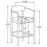 Tina Dark Gray Metal Counter Height Upholstered Bar Stool, Set of 2 by Coaster at Eve Furniture
