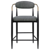 Tina Dark Gray Metal Counter Height Upholstered Bar Stool, Set of 2 by Coaster at Eve Furniture