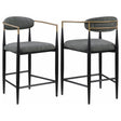 Tina Dark Gray Metal Counter Height Upholstered Bar Stool, Set of 2 by Coaster at Eve Furniture