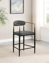 Tina Dark Gray Metal Counter Height Upholstered Bar Stool, Set of 2 by Coaster at Eve Furniture