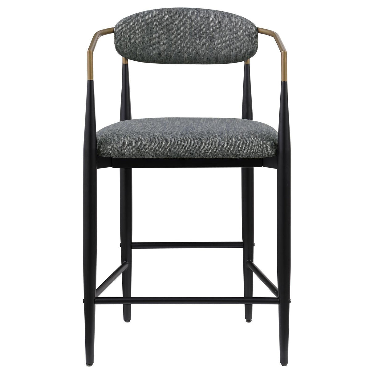 Tina Dark Gray Metal Counter Height Upholstered Bar Stool, Set of 2 by Coaster at Eve Furniture