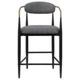 Tina Dark Gray Metal Counter Height Upholstered Bar Stool, Set of 2 by Coaster at Eve Furniture