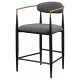 Tina Dark Gray Metal Counter Height Upholstered Bar Stool, Set of 2 by Coaster at Eve Furniture