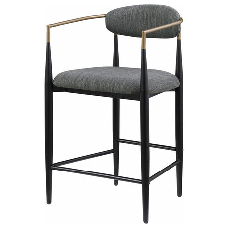Tina Dark Gray Metal Counter Height Upholstered Bar Stool, Set of 2 by Coaster at Eve Furniture