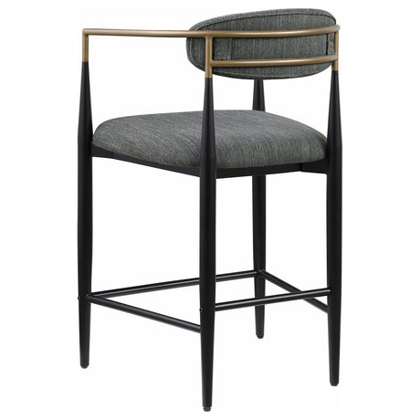 Tina Dark Gray Metal Counter Height Upholstered Bar Stool, Set of 2 by Coaster at Eve Furniture