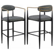 Tina Dark Gray Metal Pub Height Upholstered Bar Stool, Set of 2 by Coaster at Eve Furniture