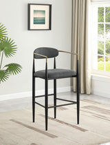 Tina Dark Gray Metal Pub Height Upholstered Bar Stool, Set of 2 by Coaster at Eve Furniture