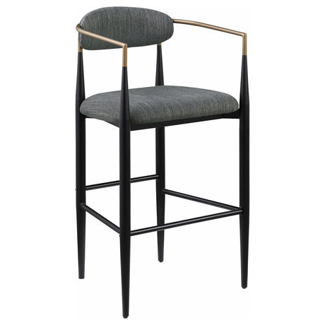 Tina Dark Gray Metal Pub Height Upholstered Bar Stool, Set of 2 by Coaster at Eve Furniture