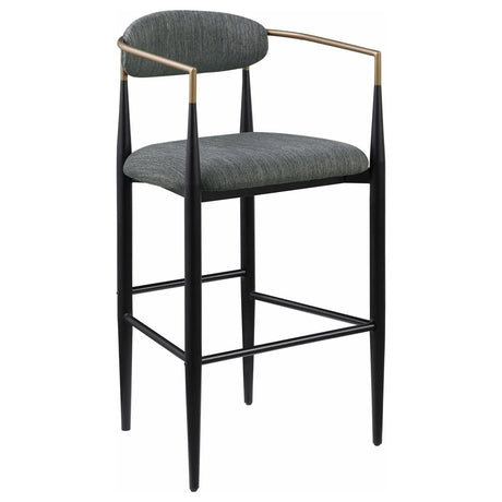 Tina Dark Gray Metal Pub Height Upholstered Bar Stool, Set of 2 by Coaster at Eve Furniture